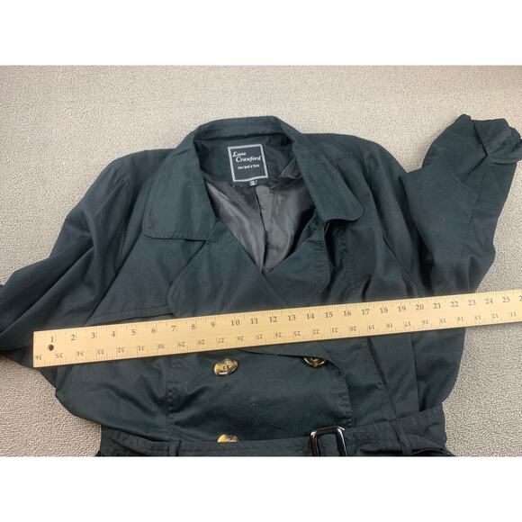 Lane Crawford Women's 2X Black Double-Breasted Trench Coat Jacket - Picture 4 of 6
